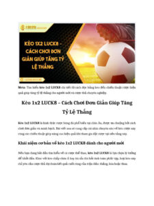 kèo 1X2 kết quả đơn